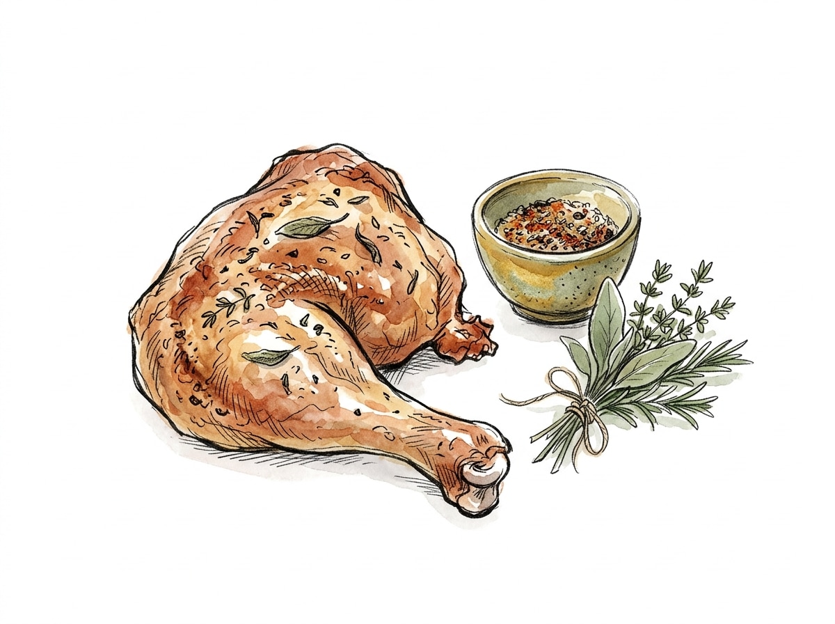Meat & poultry — hand-drawn cooking illustration