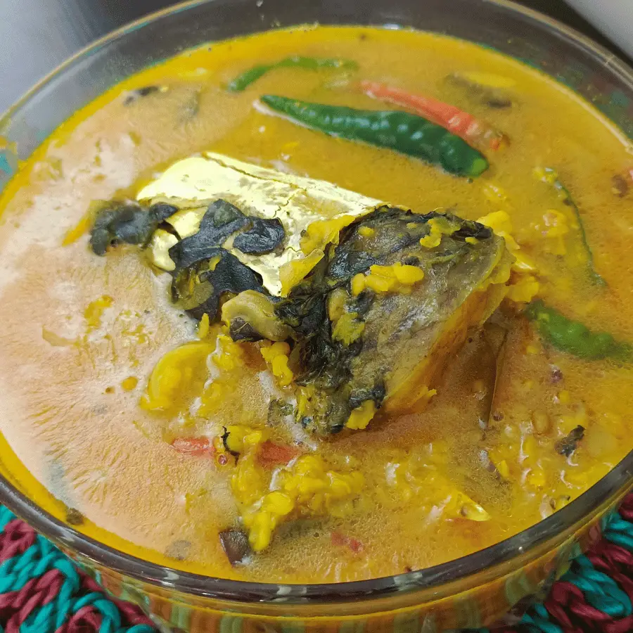 Murighonto/Fish head with Moong Daal