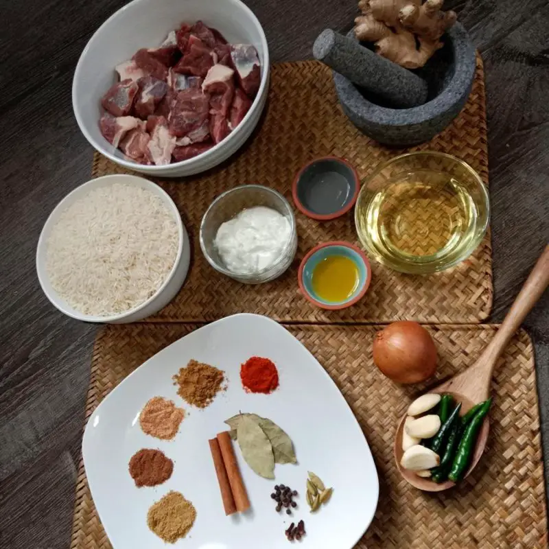 Beef Tehari Ingredients