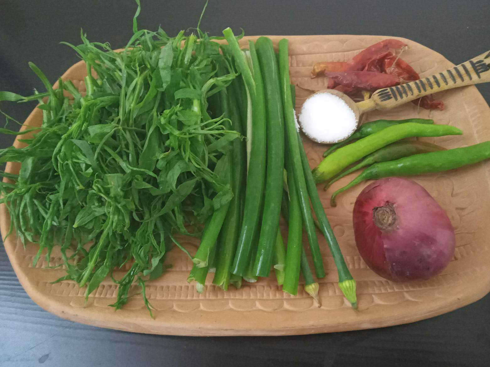 Koloi Shak Bhaji ingredients