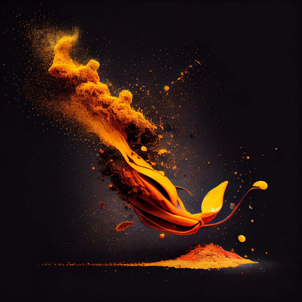 Seyonara turmeric and chilli powder splash falling from the gal a394193a e5bc