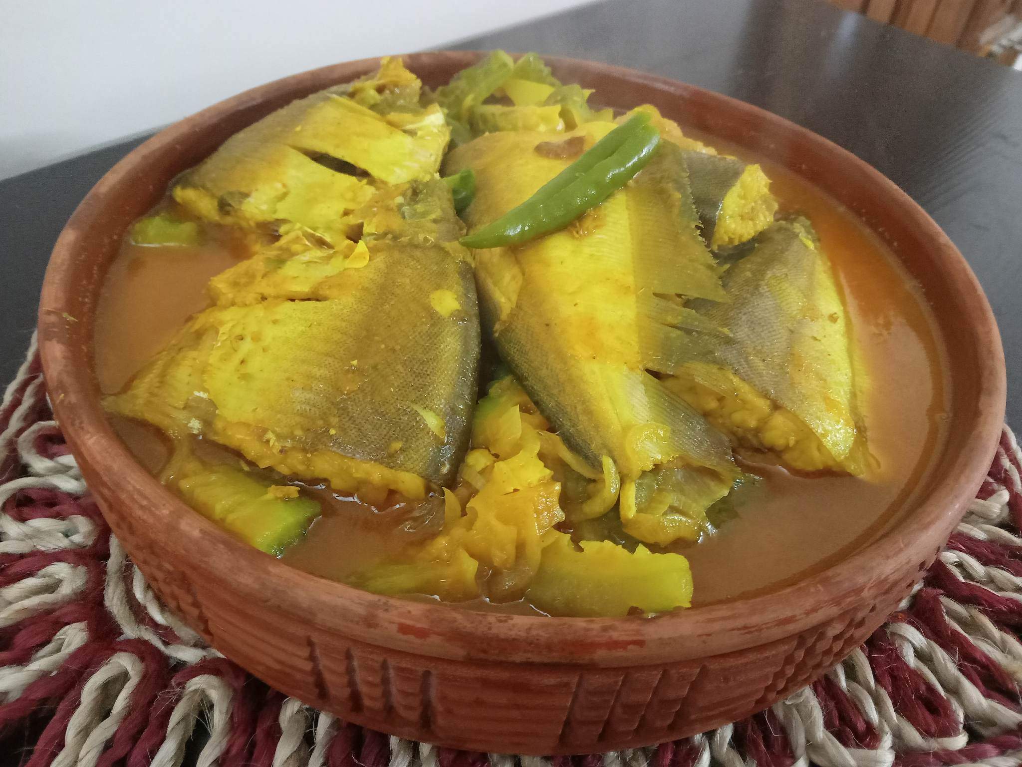 Fish Curry with Bitter Gourd and Potato