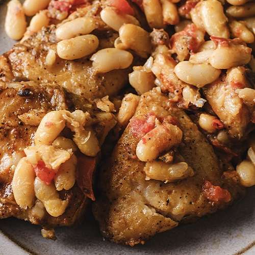 Fish Steak with beans
