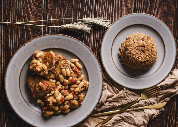 Fish Steak with beans