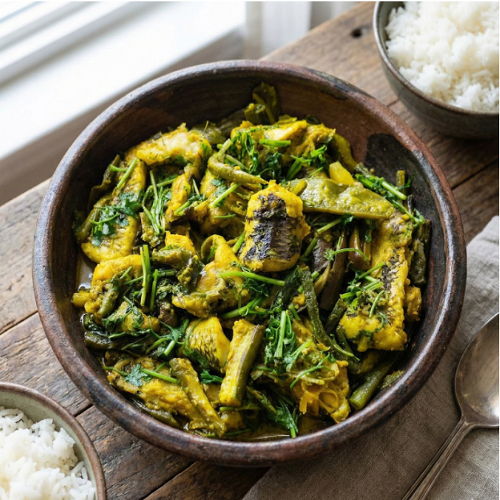 Fish Curry with Vegetables (Sobji diye Macher Jhol)