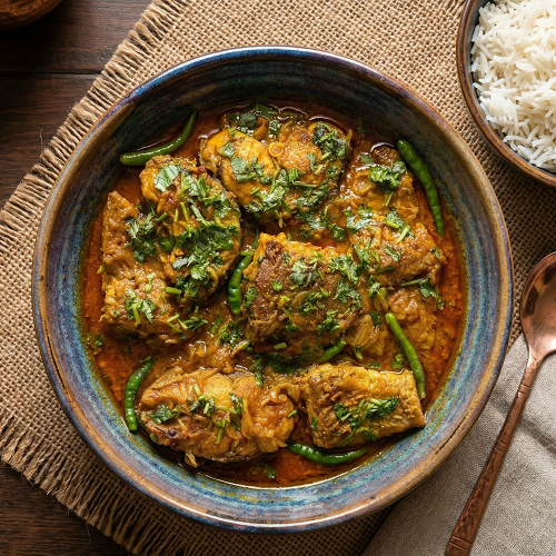 Spicy Indian Salmon Curry Tailla